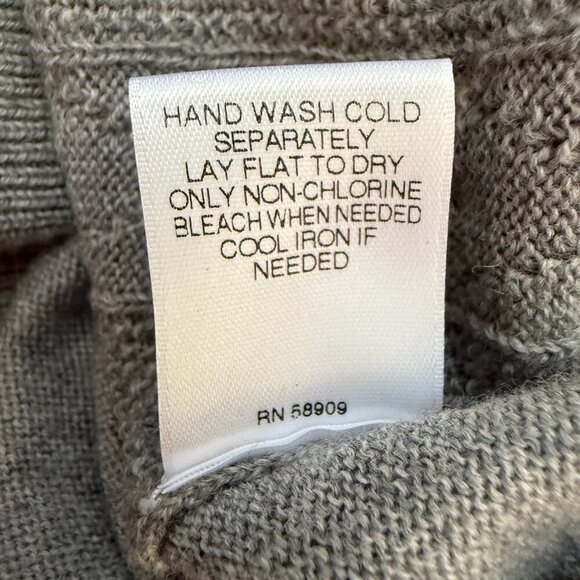 NWOT Turnbury Merino Wool Cable Knit V-Neck Sweater Pullover Men's Large Gray - Picture 12 of 12